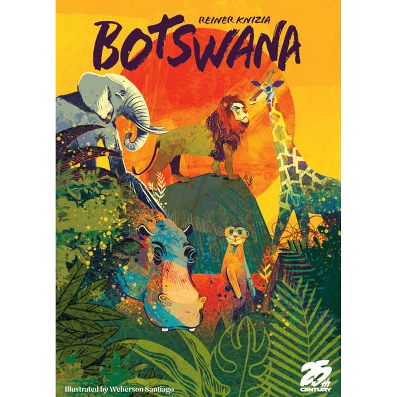 Book cover of 'Botswana' with animals and colorful design