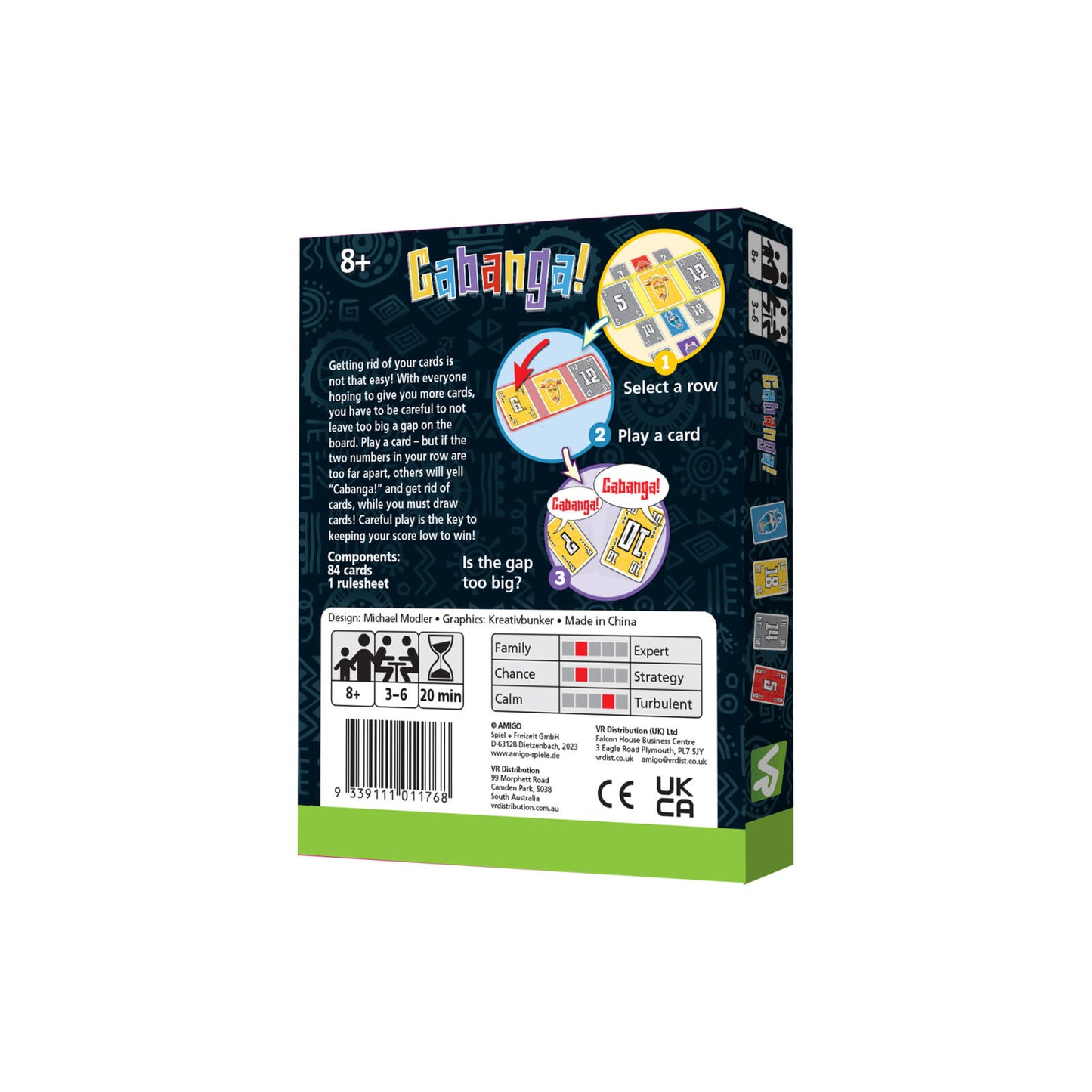 Board game box for 'Gabaiga!' with colorful graphics on a white background