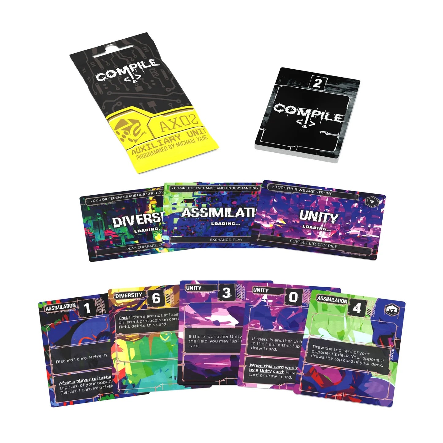 compile card game sleeves Compile Card Game: Aux 2 Expansion – Clownfish Games