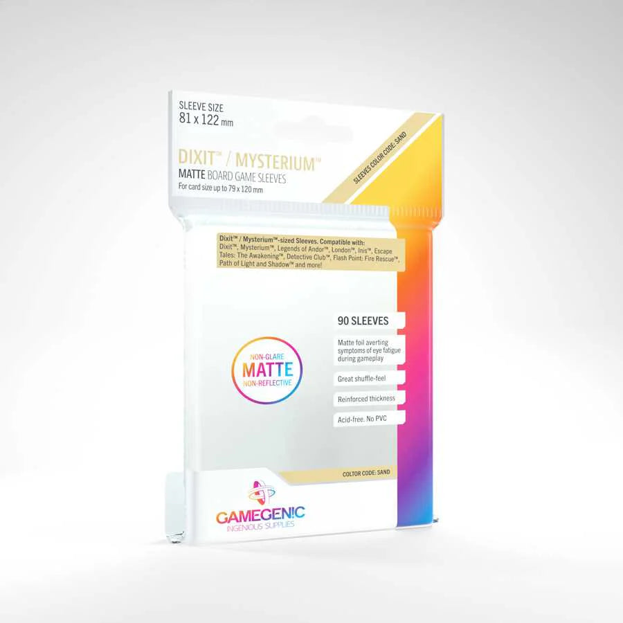 Package of Gamegenic Dixie Mysterium board game sleeves on a white background