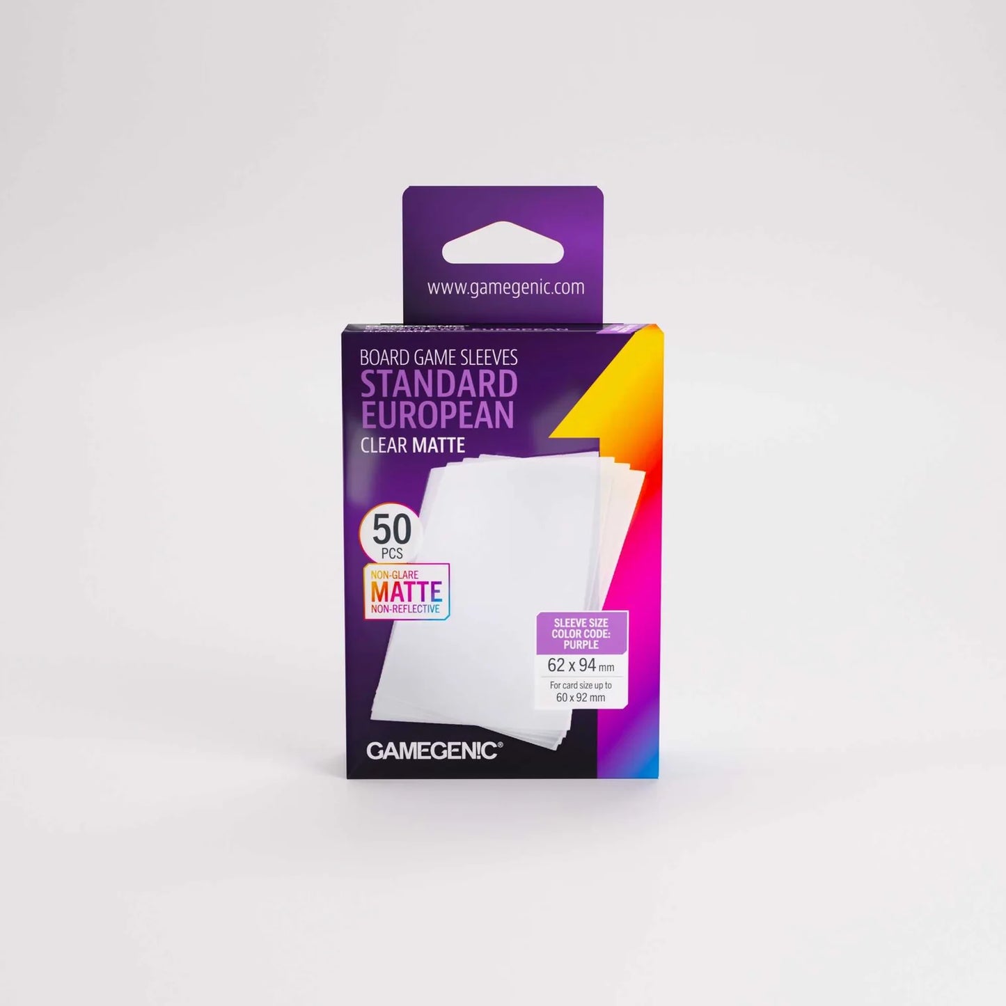 Pack of Gamegenic board game sleeves on a white background
