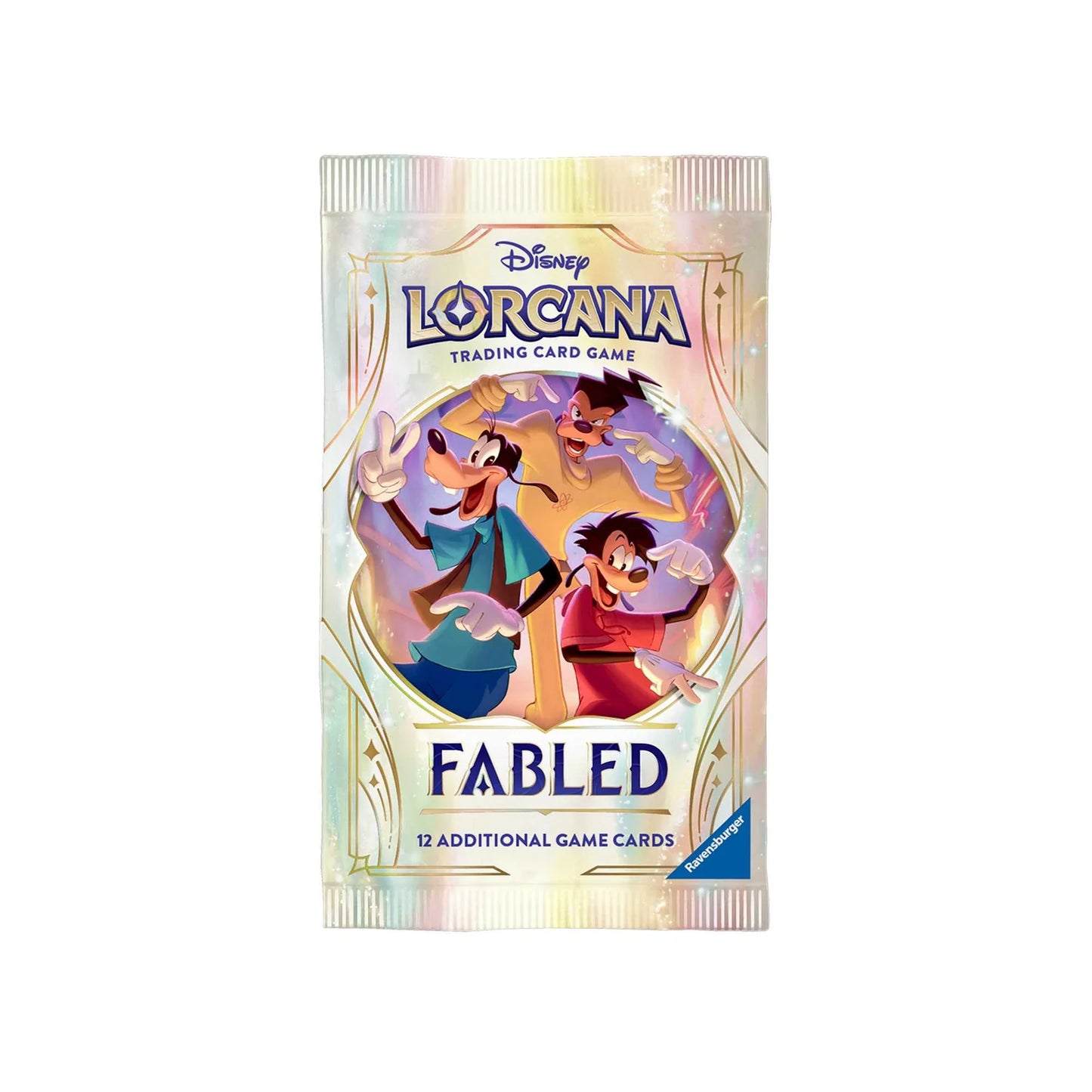 Disney Lorcana trading card game pack featuring animated characters on a white background