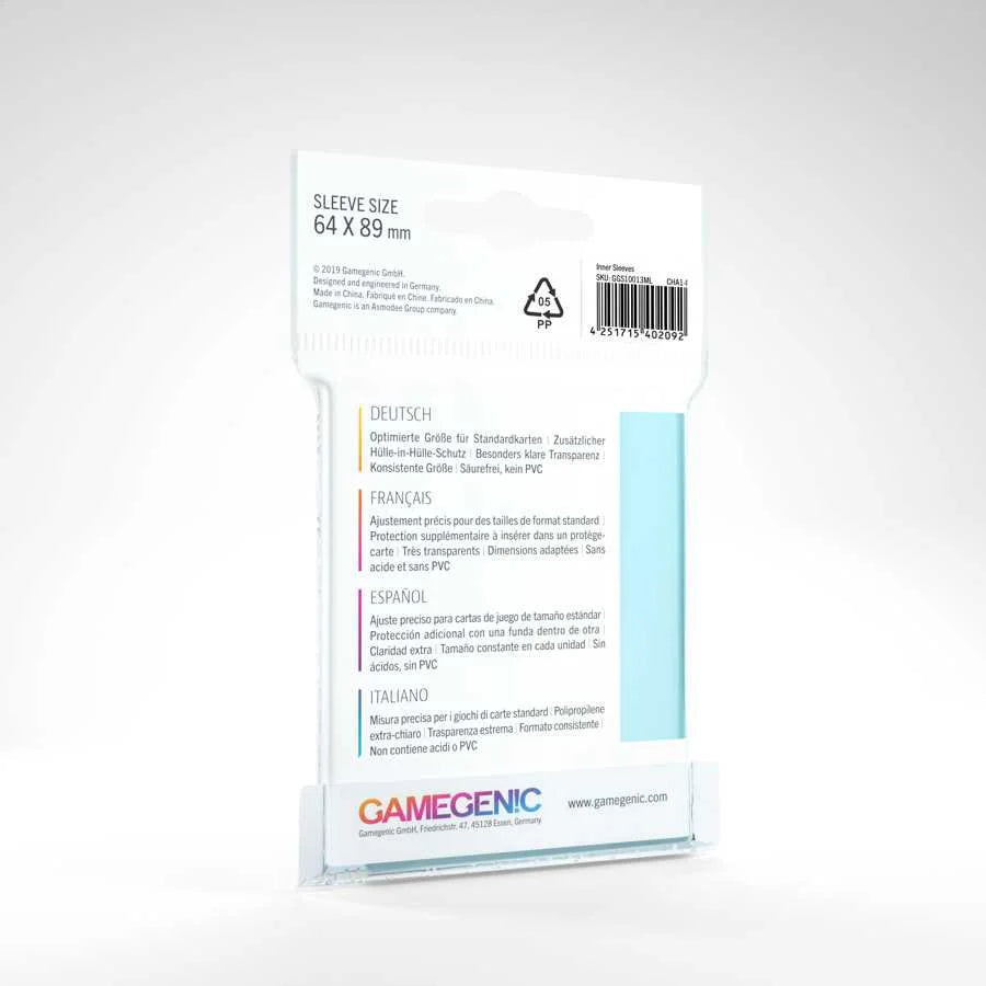 Inner Sleeves (Gamegenic Pk100)