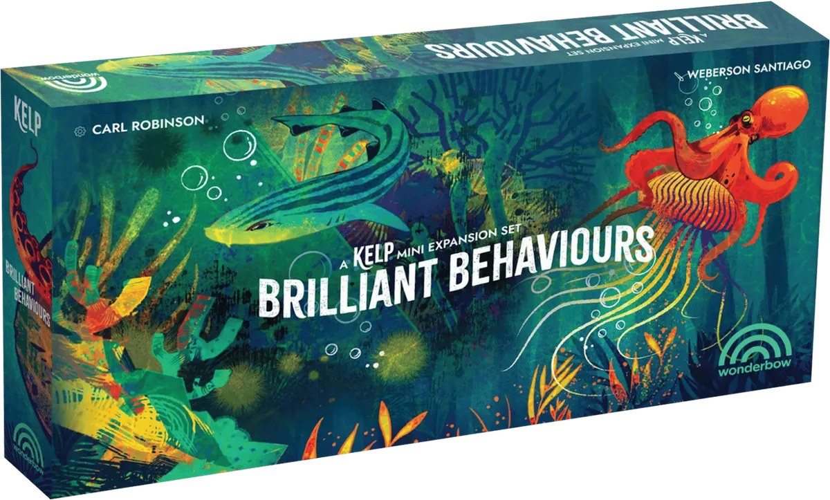 Box of 'Brilliant Behaviours' expansion set with underwater-themed design