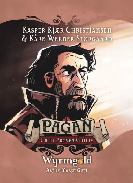 Book cover of 'Pagan: Until Proven Guilty' with a stylized illustration of a man and text.
