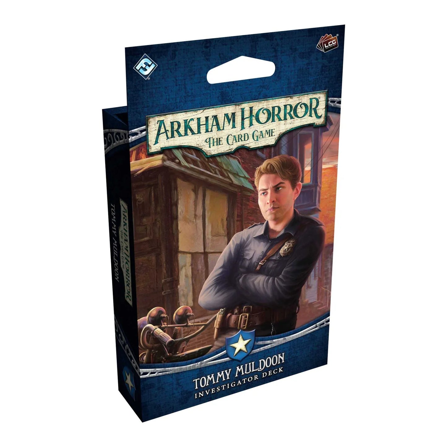 Arkham Horror The Card Game Tommy Muldoon Investigator Deck packaging on a white background