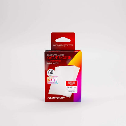 Box of Gamegenic Catan English board game sleeves on a white background