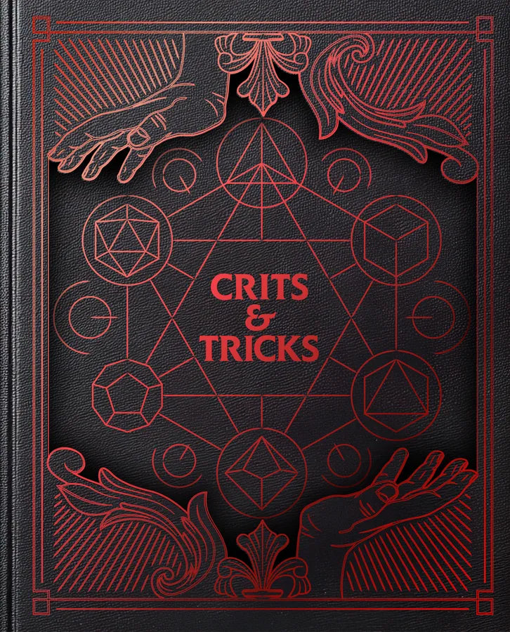 Book cover with red line art and 'CRITS & TRICKS' text on a black background