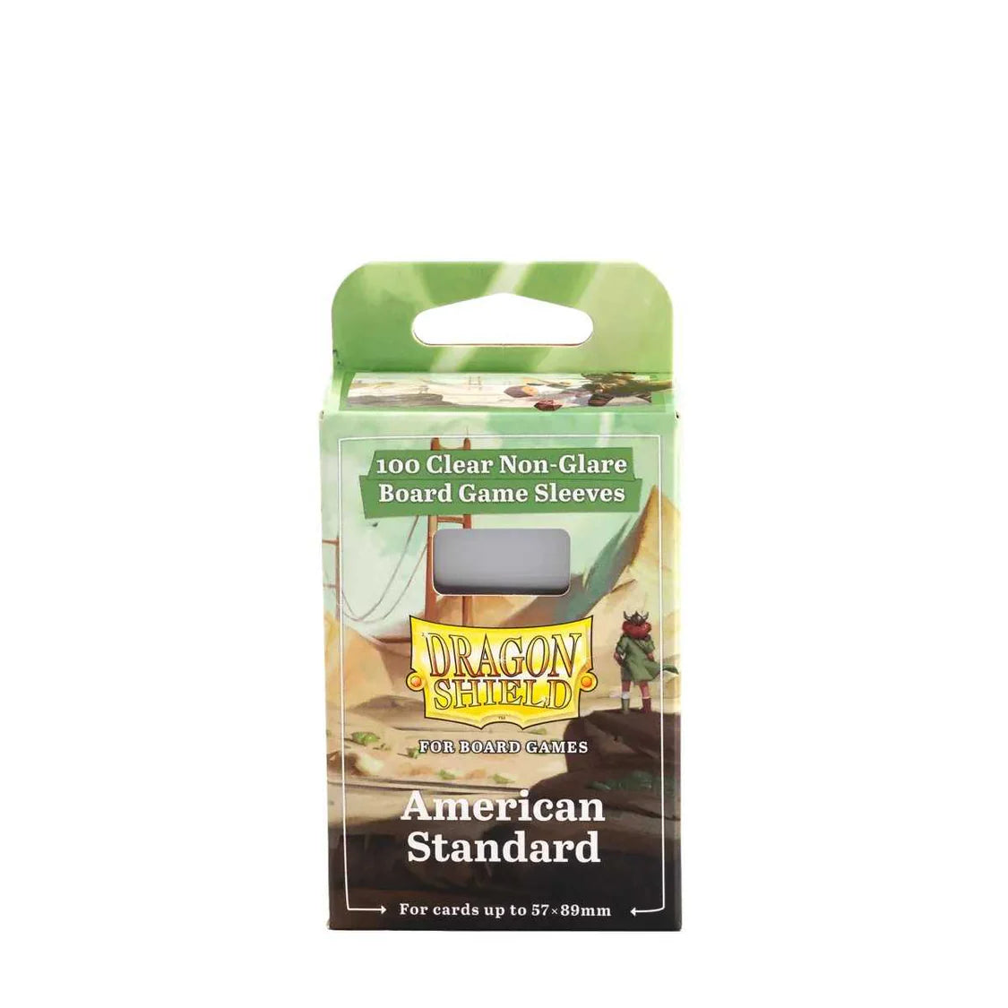 Pack of Dragon Shield board game sleeves on a white background