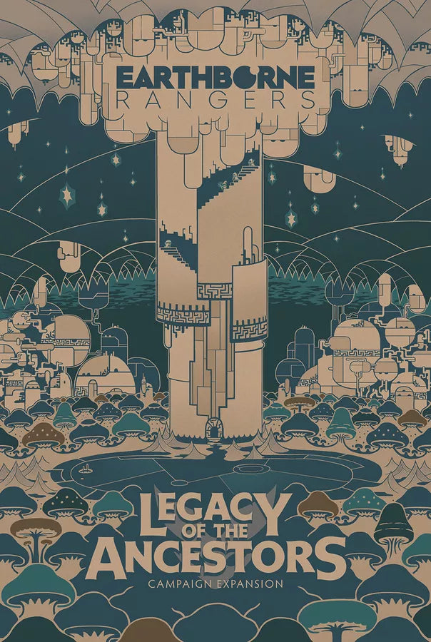 Cover of 'Earthborne Rangers: Legacy of the Ancestors' with stylized landscape and text.