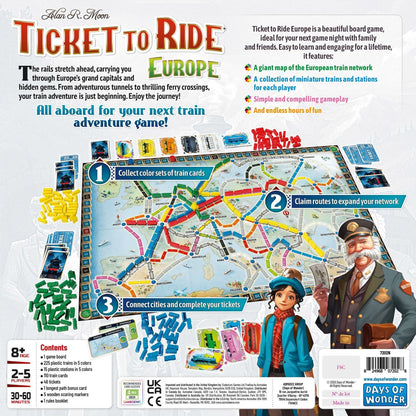 Ticket to Ride Europe Refresh Edition - Clownfish Games