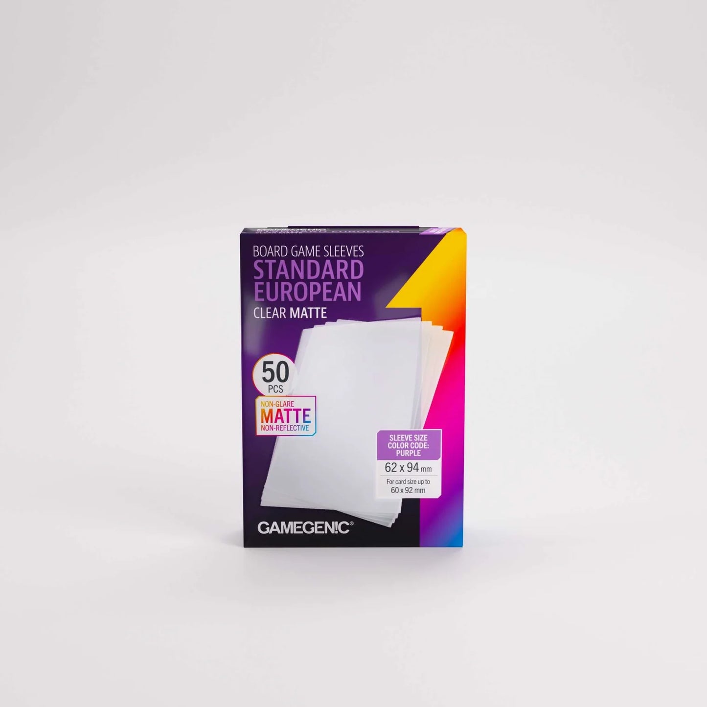 Box of Gamegenic board game sleeves on a white background