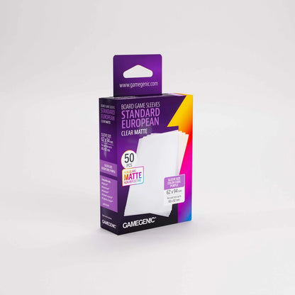 Box of Gamegenic Standard European board game sleeves on a white background