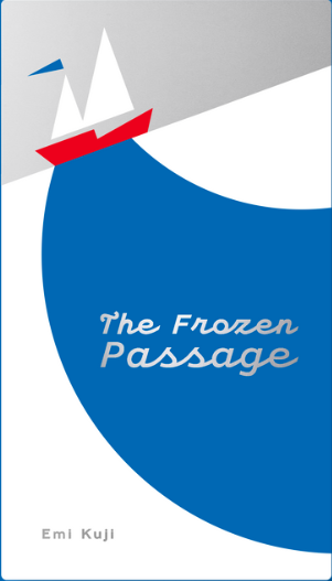 Book cover of 'The Frozen Passage' with a stylized sailboat on a blue and gray background