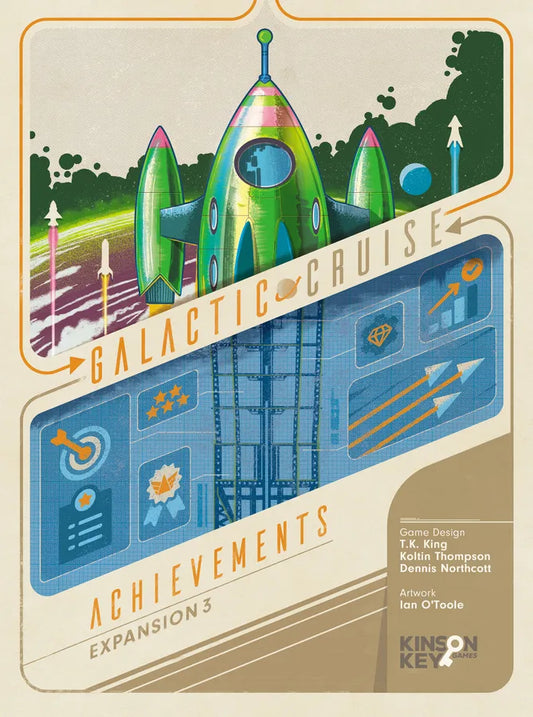Card game expansion pack for 'Galactic Cruise' with rocket ship illustration