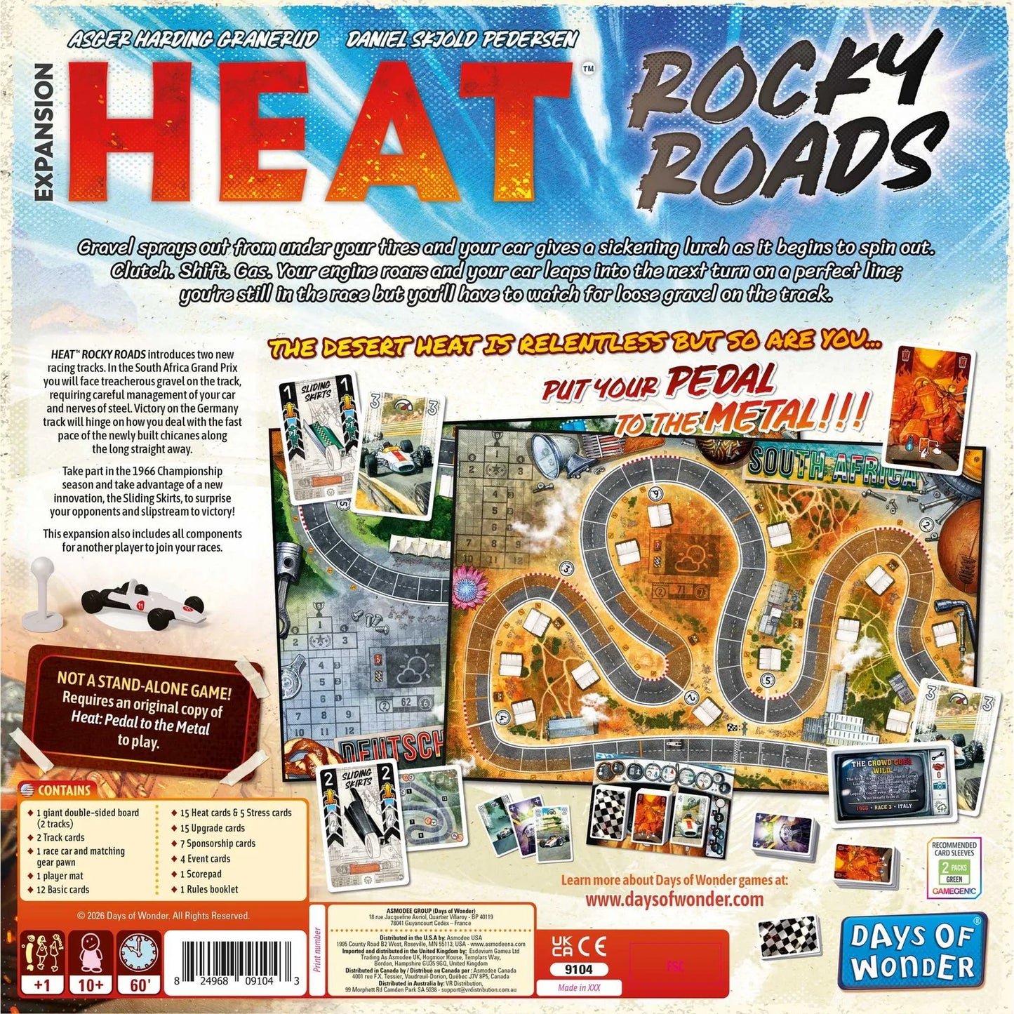 Board game expansion pack for 'Heat' titled 'Rocky Roads' by Days of Wonder.