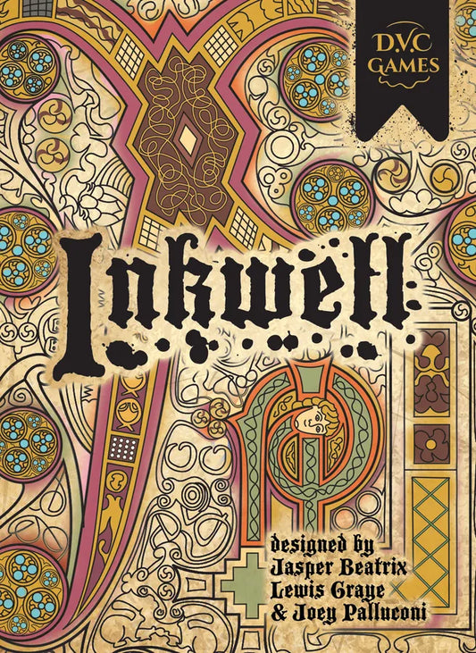 Decorative cover of a DVC Games product with intricate patterns and text.