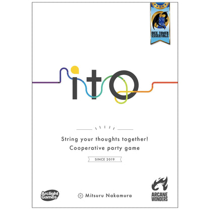 Cover of a cooperative party game with colorful text and branding on a white background