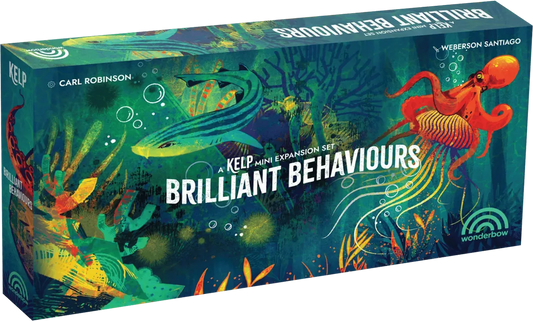 Box of 'Brilliant Behaviours' expansion set with underwater-themed design