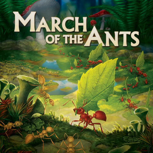 Cover of 'March of the Ants' with ants and nature elements.