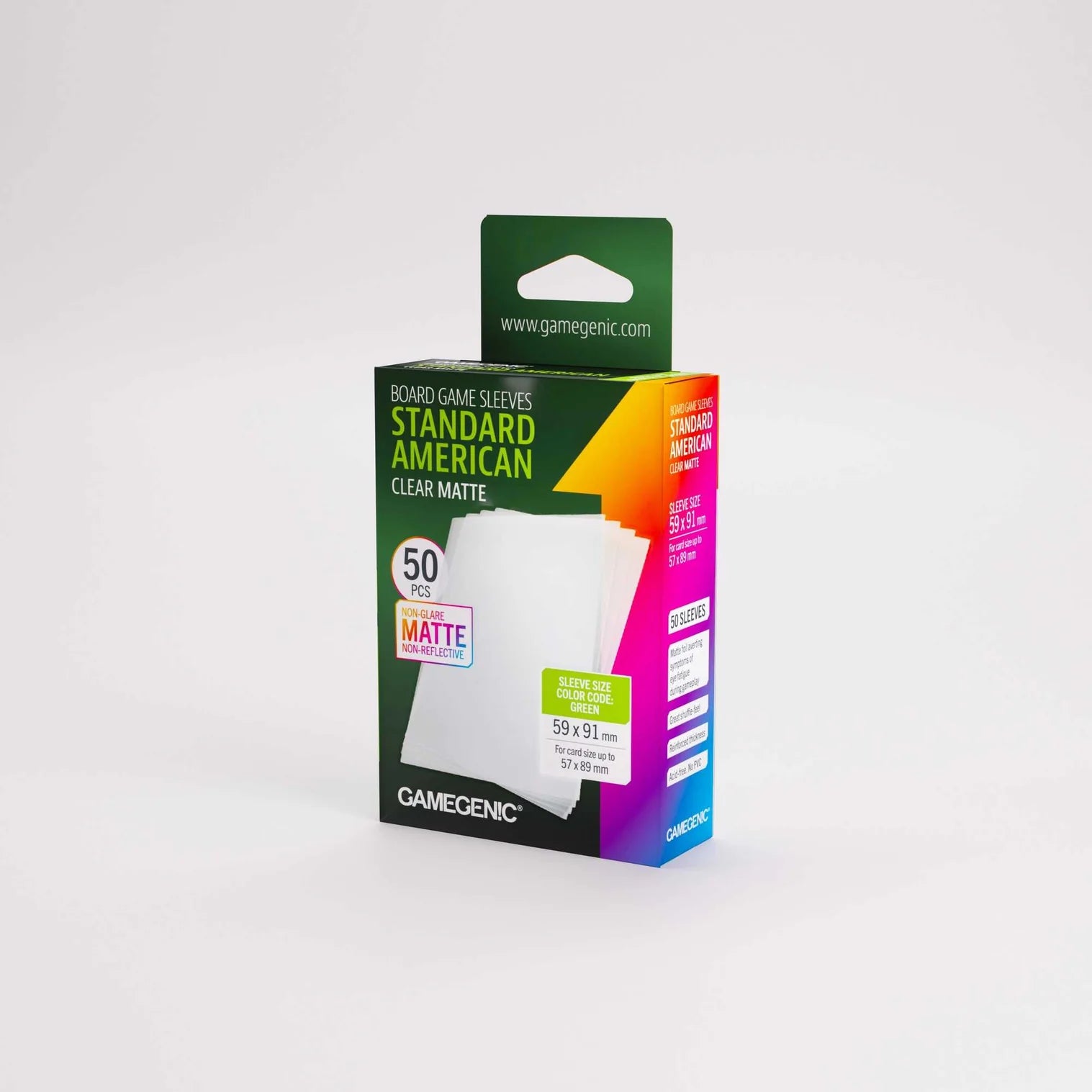 Box of Gamegenic board game sleeves on a white background