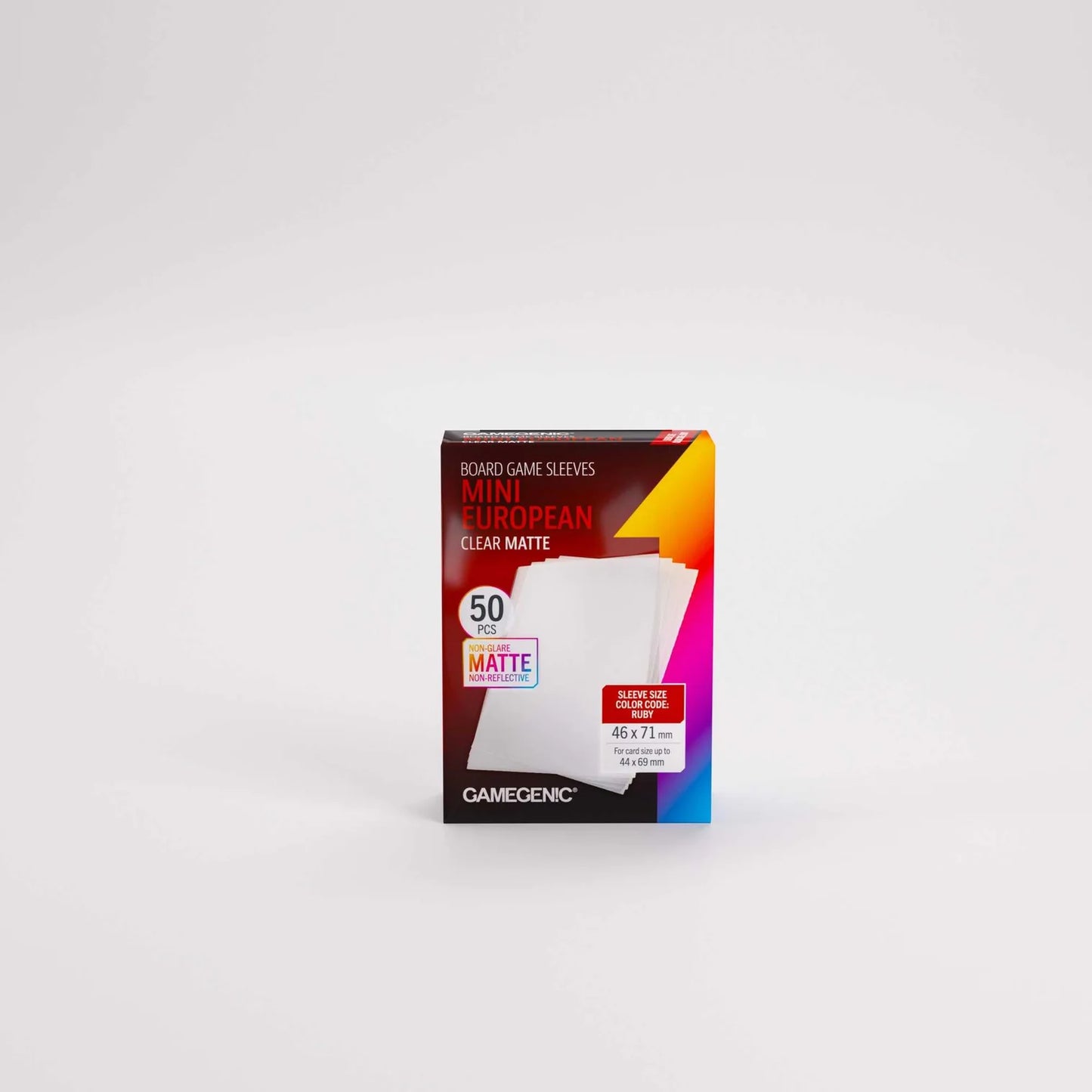 Box of Gamegenic board game sleeves on a white background