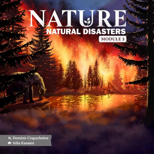 Book cover of 'Nature: Natural Disasters' module 3 with a forest fire scene.