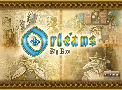Orleans Big Box game box with vintage-style illustrations and 'dip games' branding.