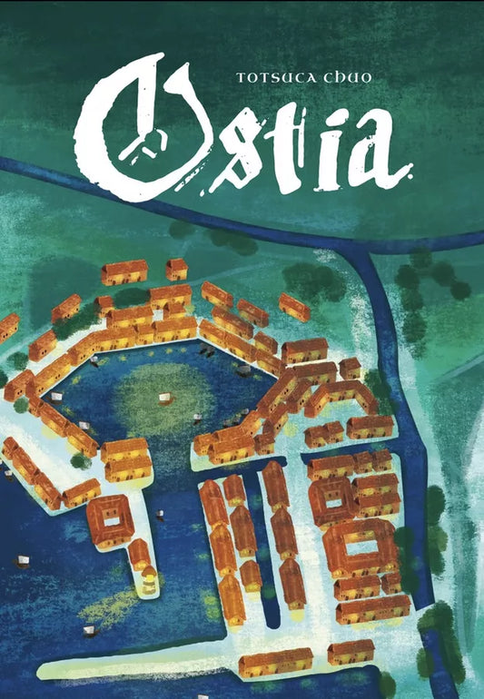 Map of Ostia with 'Ostia' text at the top on a green background