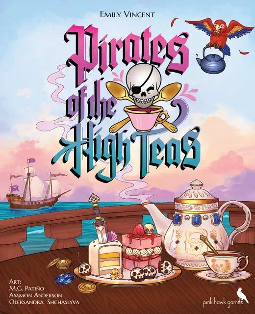 Book cover of 'Pirates of the High Teas' with a pirate-themed tea party scene.