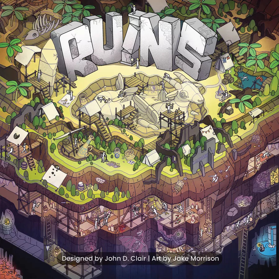 Cover of 'Rungs' board game with isometric design and text