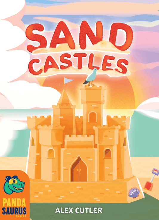 Book cover of 'Sand Castles' with a sandcastle illustration and colorful design.