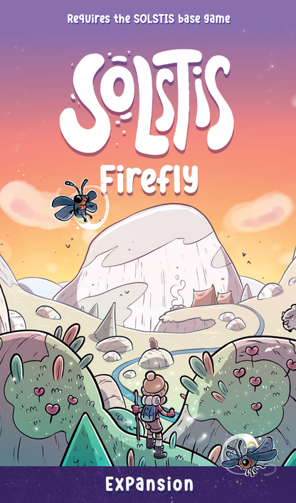 Solstis Firefly expansion cover with a colorful landscape and character.