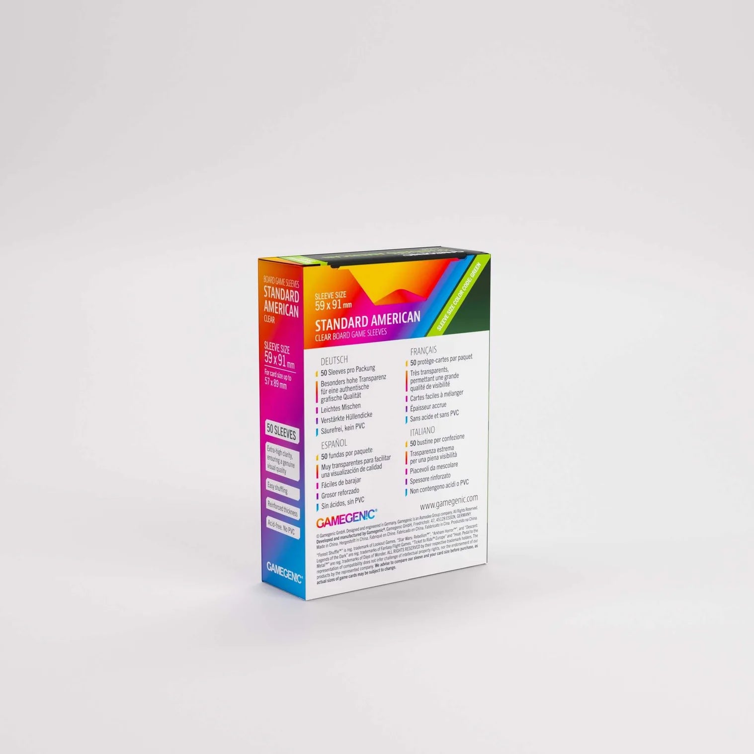 Colorful box with text and branding on a white background