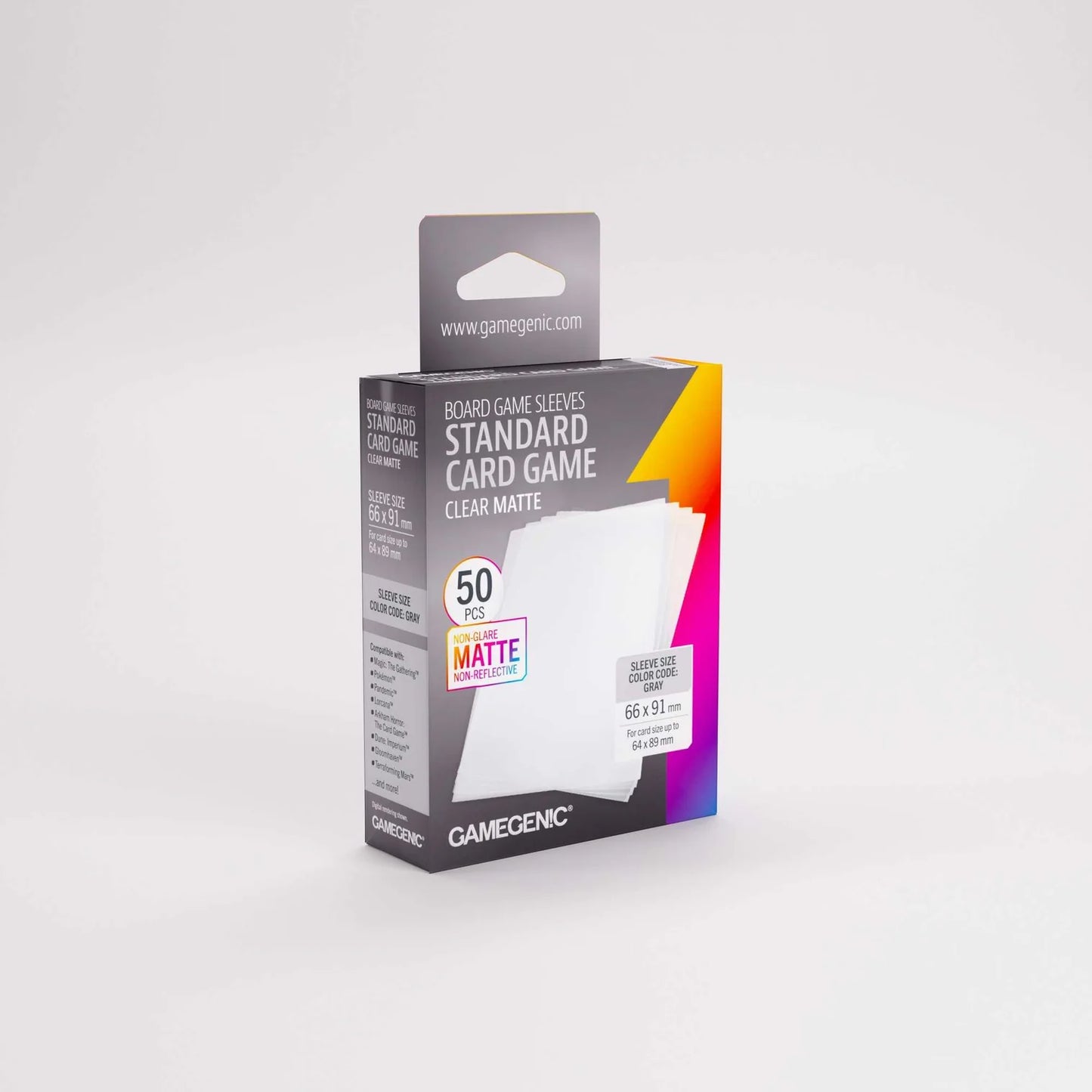 Box of Gamegenic card game sleeves on a white background