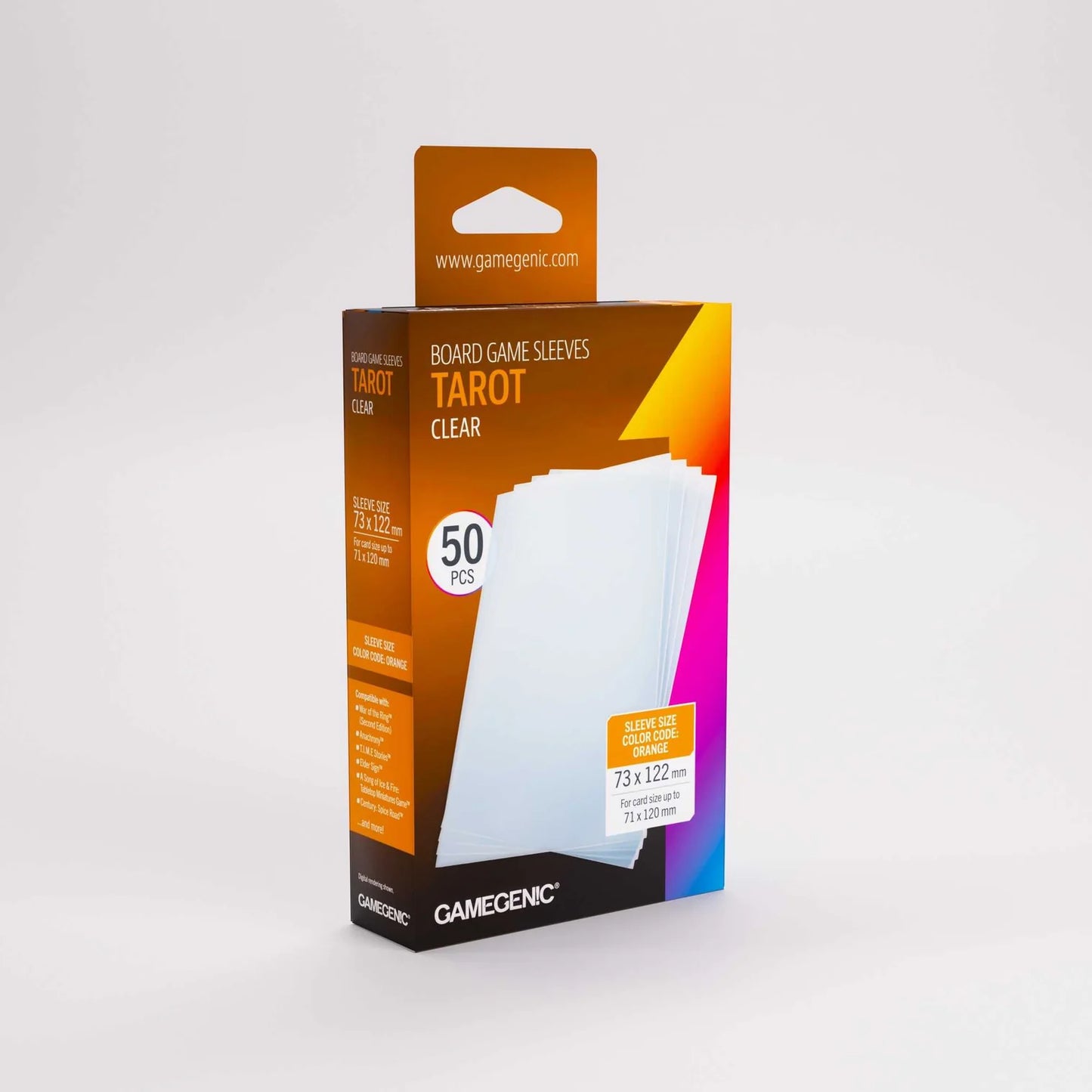 Box of Gamegenic card sleeves on a white background