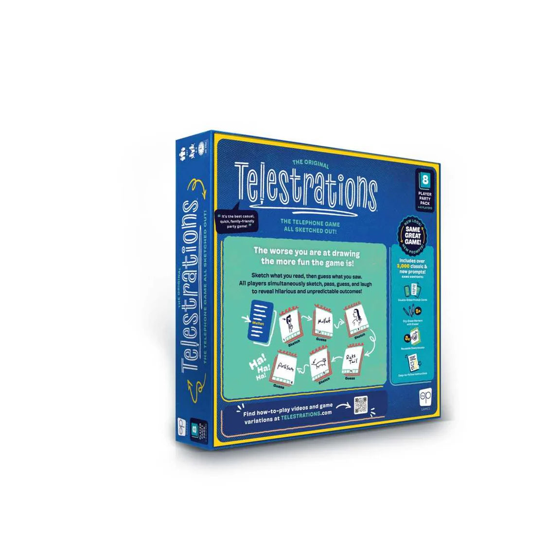 Telestrations game box on a white background