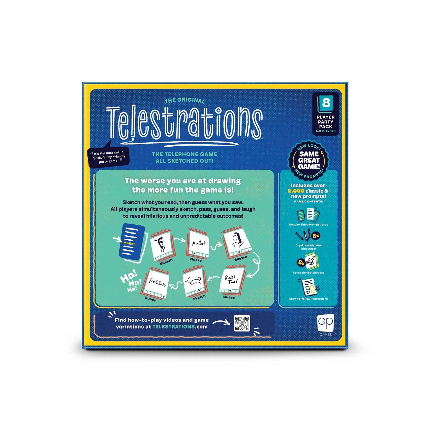 Telestrations game box on a white background