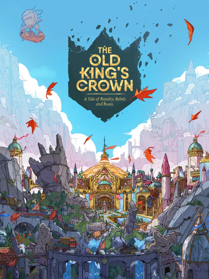 Cover of 'The Old King's Crown' with a fantasy cityscape and castle.