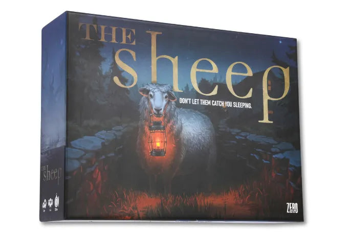 Board game box titled 'The Sheep' with a sheep illustration on a dark background.