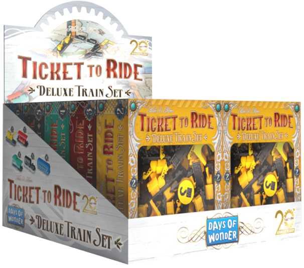 Ticket to Ride 20th Anniversary Deluxe train set (One set of each colour) - Clownfish Games