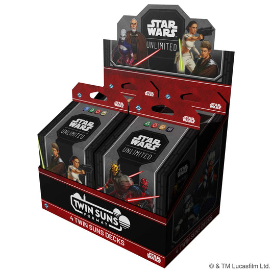 Star Wars card game packaging with characters and branding on a white background