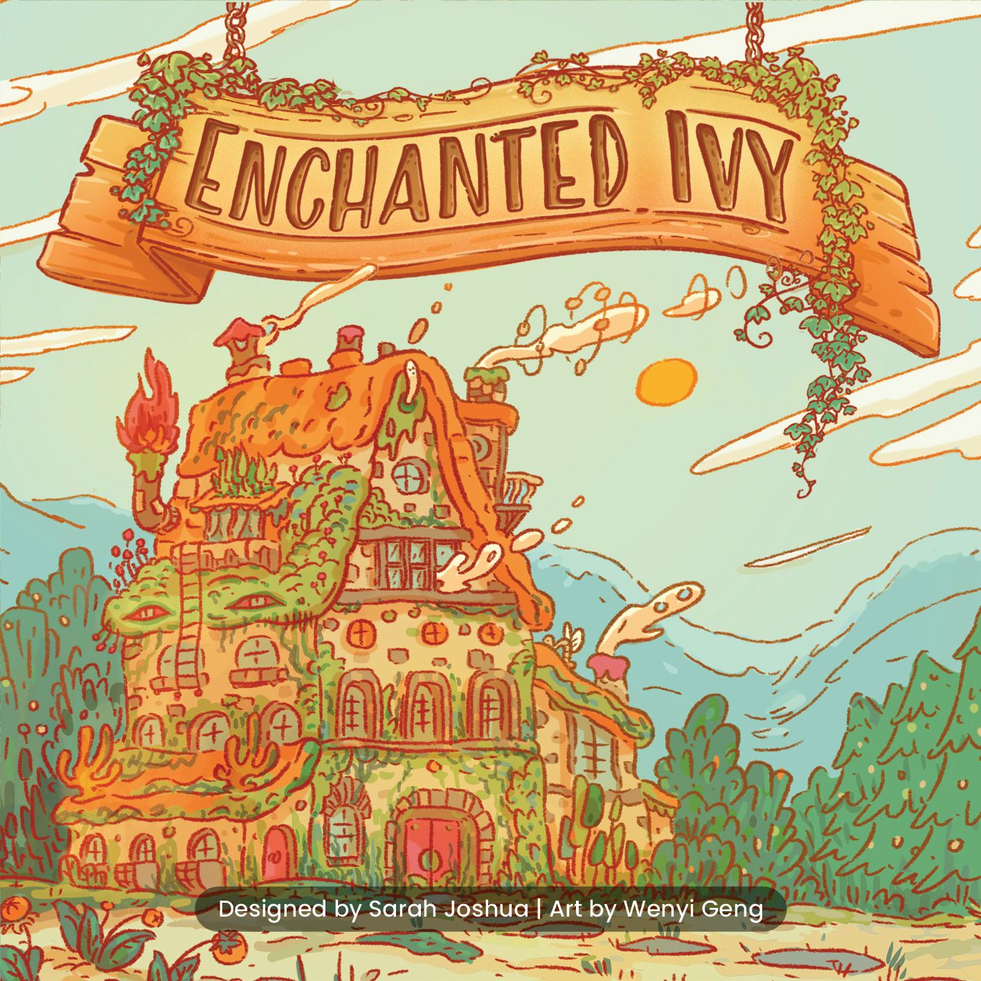 Cover of 'Enchanted Ivy' with a whimsical house and ivy design, featuring the title and creators' names.