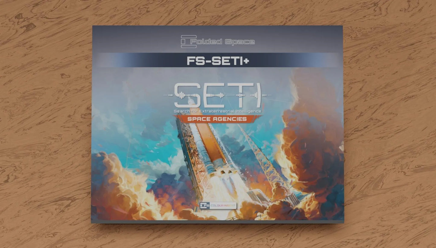 Seti space agency product packaging on a wooden surface