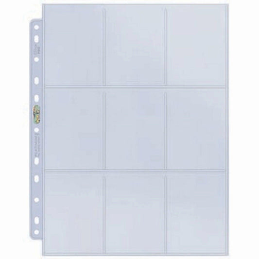PLATINUM 9-Pocket Page for Standard Size Cards (11-Holes) 10 Pages. - Clownfish Games